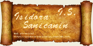 Isidora Saničanin vizit kartica